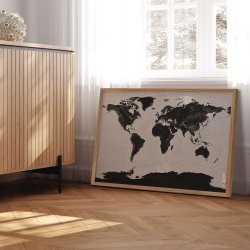 Verdenskort Plakat - Grey Current