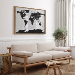 Verdenskort Plakat - Grey Current