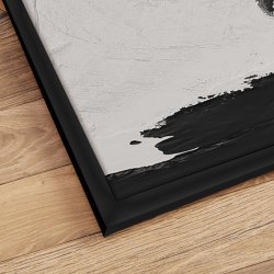 Indrammet Verdenskort - Grey Current - Sort ramme