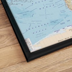 Indrammet Verdenskort - Political - Sort ramme