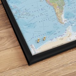 Opslagstavle Verdenskort - Political - Sort ramme