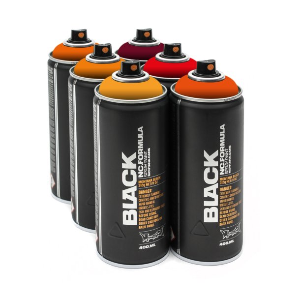 Montana BLACK - Orange Red Set