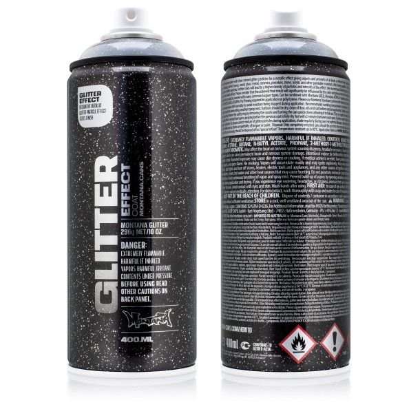 Montana Glitter Effekt Spraymaling - Silver, 400ml.