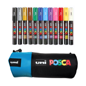 POSCA PC-1M Penalhus Sortiment - Lys Bl�