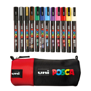 POSCA PC-3M Penalhus Sortiment - Rd