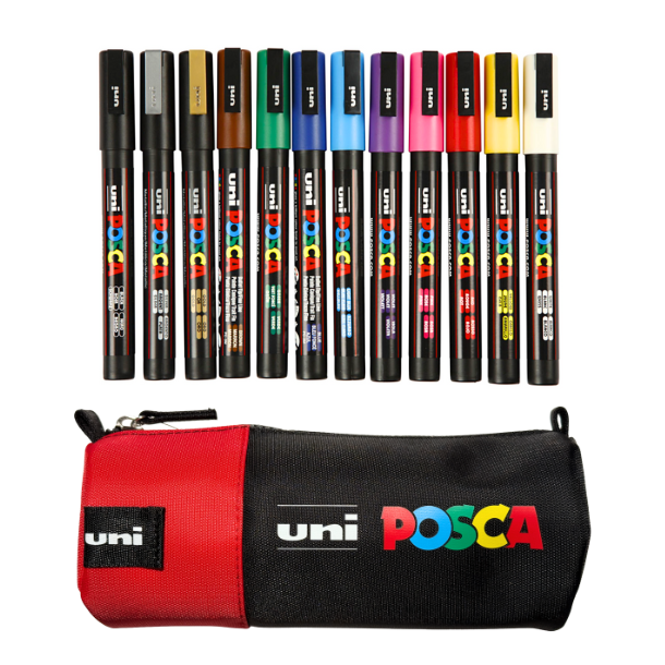 POSCA PC-3M Penalhus Sortiment - R�d
