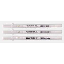 Gelly Roll Basic 3-Pak - White Fine, medium, bold