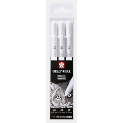 Gelly Roll Basic 3-Pak - White Fine, medium, bold