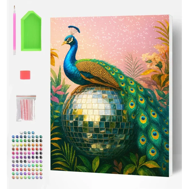 Diamond Painting - Peacock Tail Party 30x40 cm