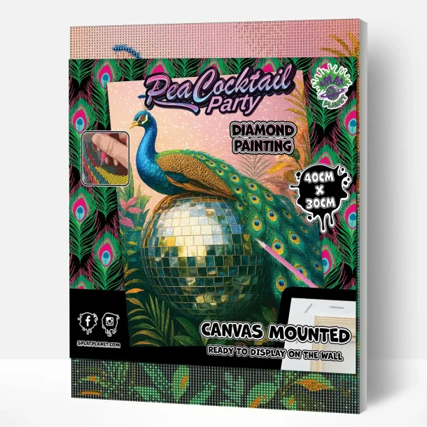 Diamond Painting - Peacock Tail Party 30x40 cm