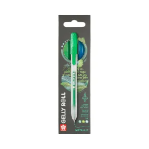 Sakura Gelly Roll Metallic Retractable Gel Pens, 3-Pack Blue-Green-Emerald