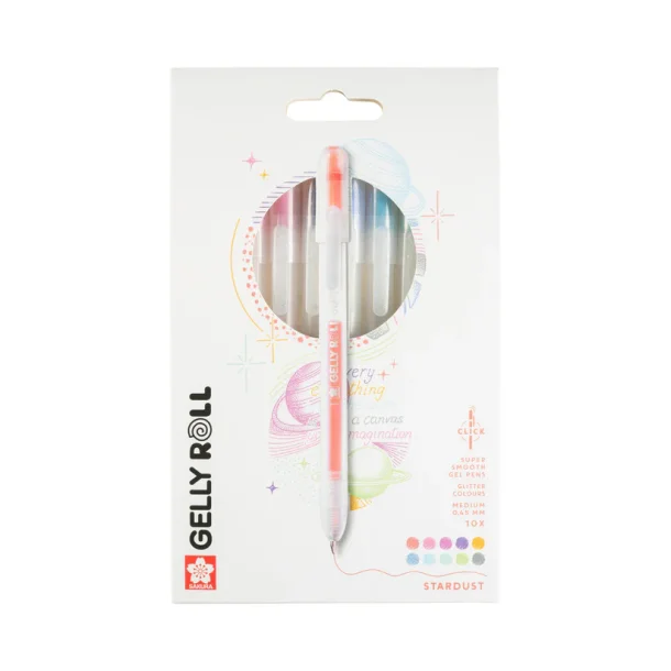Sakura Gelly Roll Stardust Retractable Glitter Gel Pens, 10-Pack