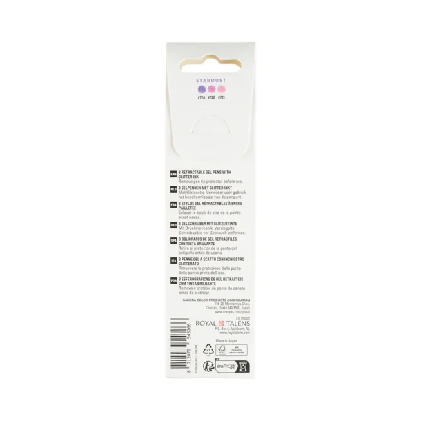 Sakura Gelly Roll Stardust Retractable Glitter Gel Pens, 3-Pack Pink-Rose-Purple