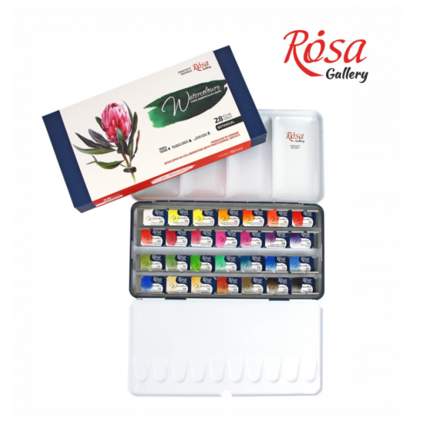 Rosa Gallery "Botanical" Akvarelbrikker - 28-pan st