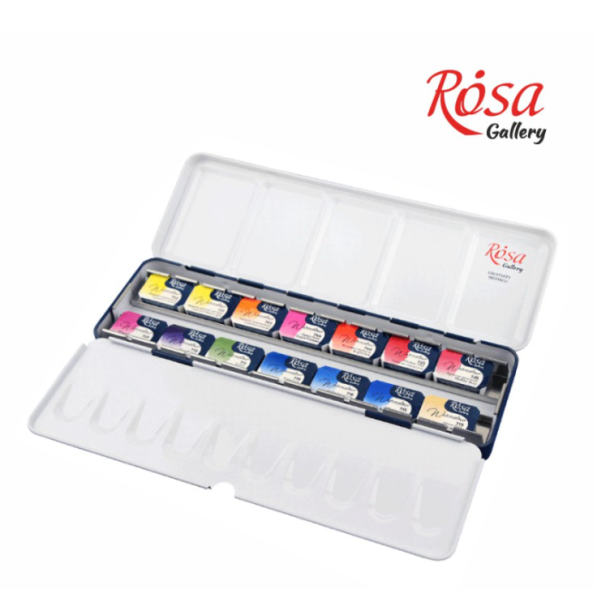 Rosa Gallery "Botanical" Akvarelbrikker - 14-Pan st