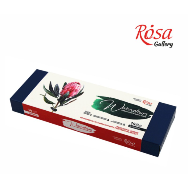 Rosa Gallery "Botanical" Akvarelbrikker - 14-Pan st