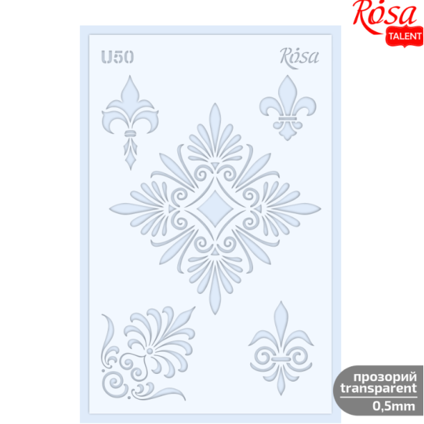 ROSA Talent Plastic Reusable Stencil "Tracery U50 13x20cm