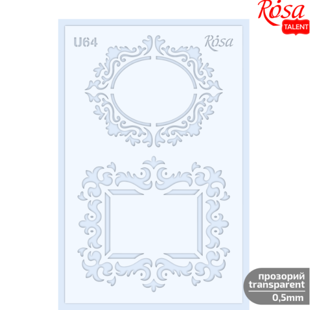 ROSA Talent Plastic Reusable Stencil "Tracery U64 13x20cm