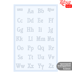 ROSA Talent Plastic Reusable Stencil "Alphabet U02 13x20cm