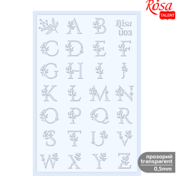 ROSA Talent Plastic Reusable Stencil "Alphabet U03 13x20cm