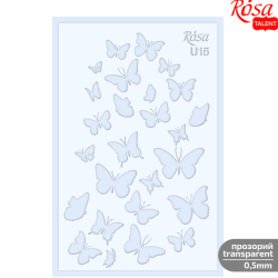 ROSA Talent Reusable Stencil "Butterflies U15" 13x20cm
