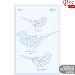 ROSA Talent Plastic Reusable Stencil "Birds U17" 13x20cm