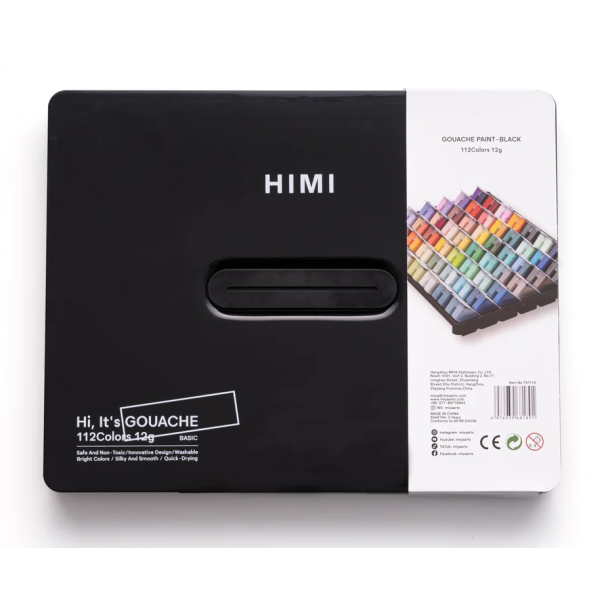 HIMI Twin Cup Jelly Gouache - 112 Farver, Black Case