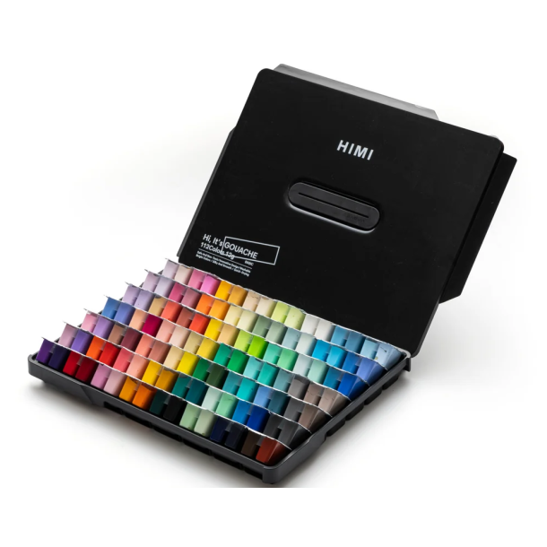 HIMI Twin Cup Jelly Gouache - 112 Farver, Black Case