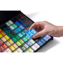 HIMI Twin Cup Jelly Gouache - 112 Farver, Black Case