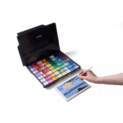 HIMI Twin Cup Jelly Gouache - 112 Farver, Black Case