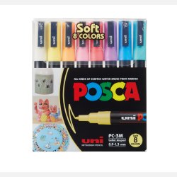 Posca Soft 8 Colors PC-3M 0,9 - 1,3 mm (8stk)
