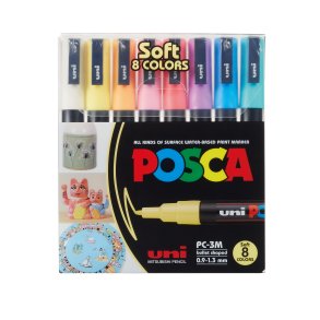 Posca Soft 8 Colors PC-3M 0,9 - 1,3 mm (8stk)