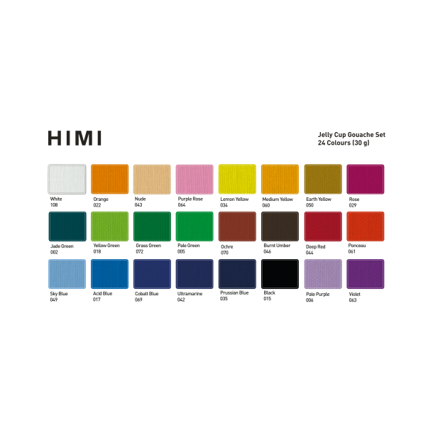 HIMI Jelly Gouache Basic - 24-Pak, Green Case