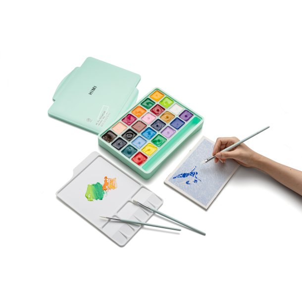 HIMI Jelly Gouache Basic - 24-Pak, Green Case