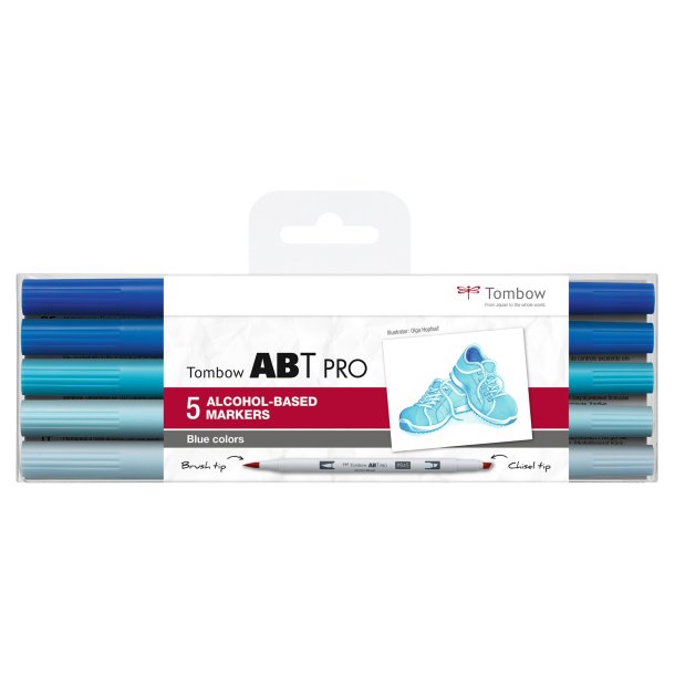 Tombow Marker PRO Dual 5-pak - Blue Colours