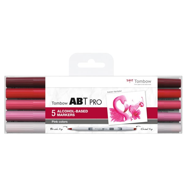 Tombow Marker PRO Dual 5-pak - Pink Colours