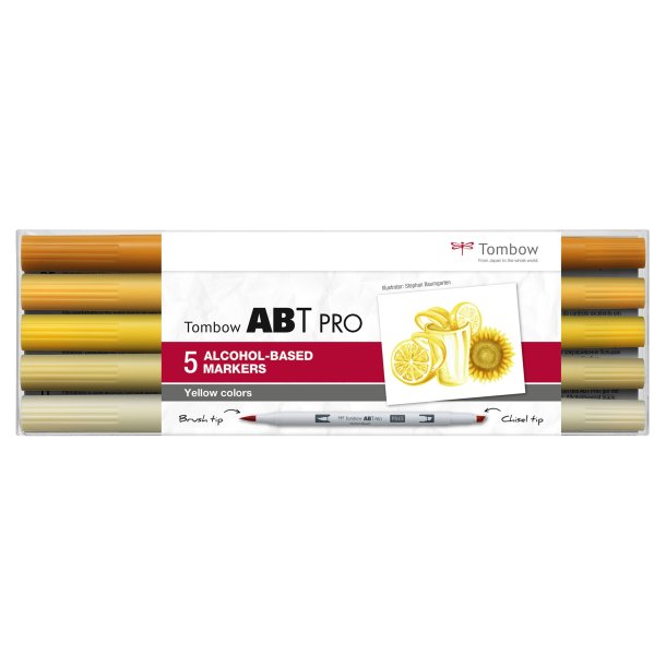 Tombow Marker PRO Dual 5-pak - Yellow Colours