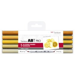 Tombow Marker PRO Dual 5-pak - Yellow Colours