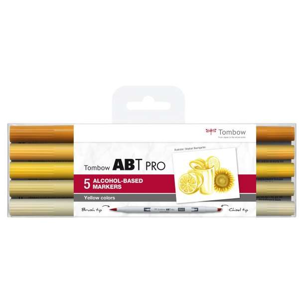 Tombow Marker PRO Dual 5-pak - Yellow Colours