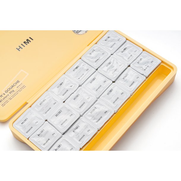 HIMI Jelly Gouache Metallic - 18-Pak, Yellow Case