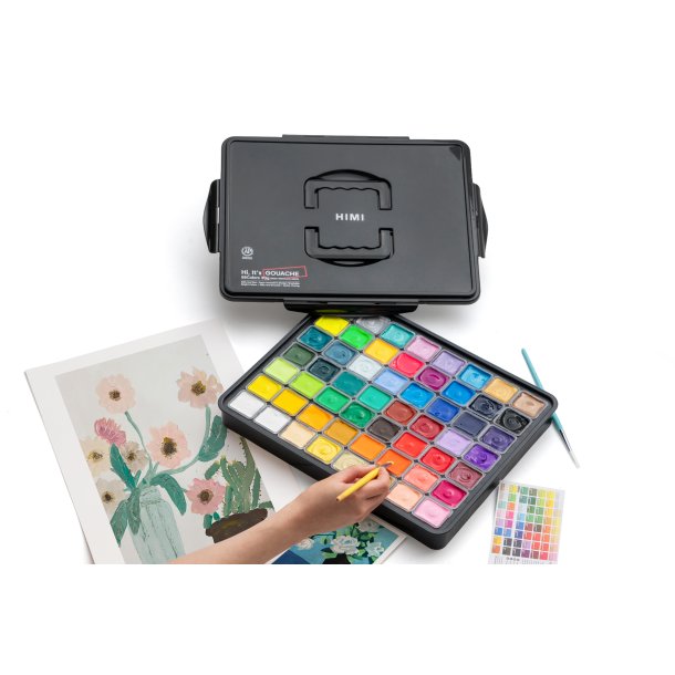 HIMI Jelly Gouache Set - 56-Pak, Black Case