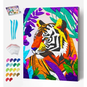 Clay Painting - Tiger 30x30 cm