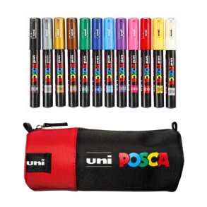 POSCA PC-1M Penalhus Sortiment - Rd