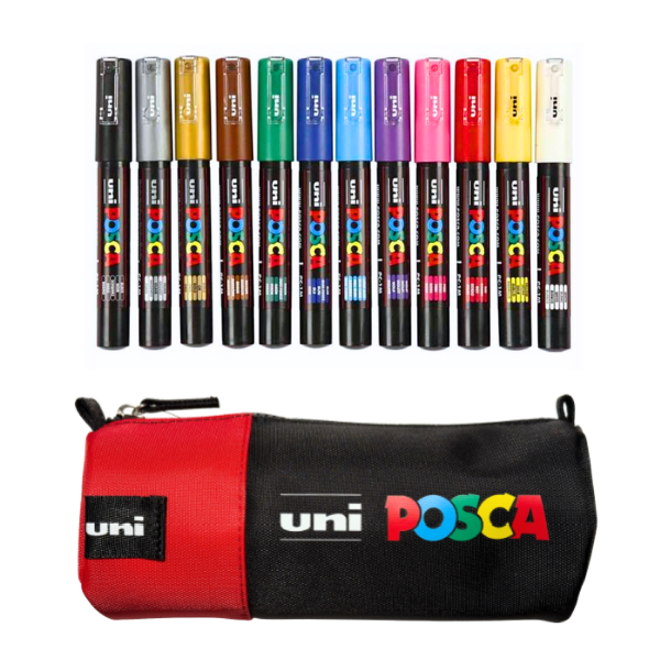 POSCA PC-1M Penalhus Sortiment - Rd