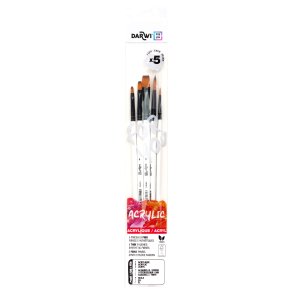Darwi Acrylic Pensels�t 5-Pak Mix st. 0,2,4,6,8