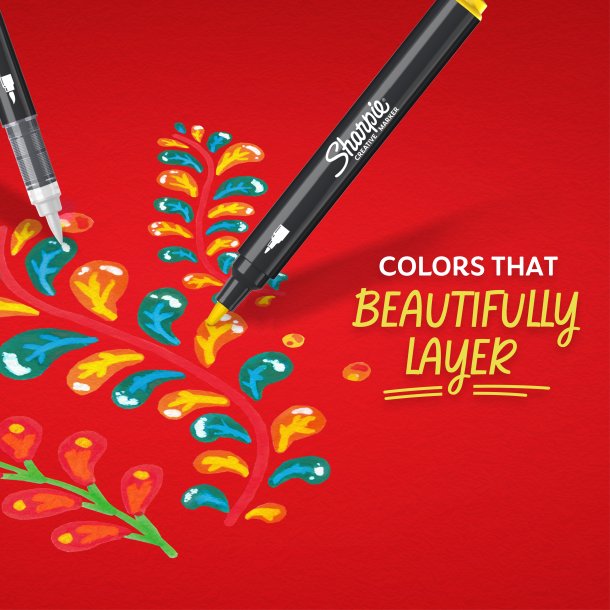 Sharpie Akryltuscher med Filtspids - 12-Pak