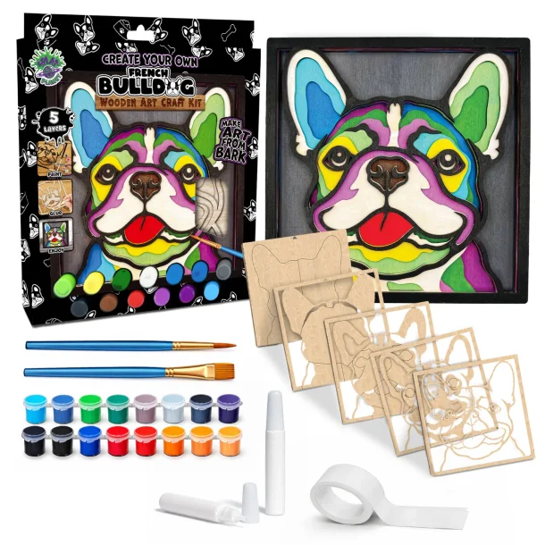 Wooden Art Craft Kit - French Bulldog