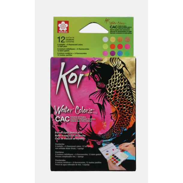 Koi Akvarelst - 12-pak Metallic