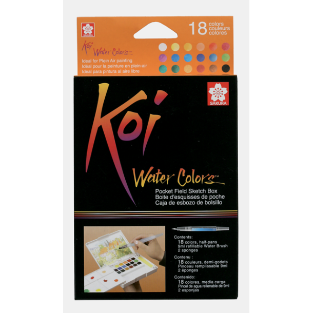 Koi Akvarelst - 18-pak Basis