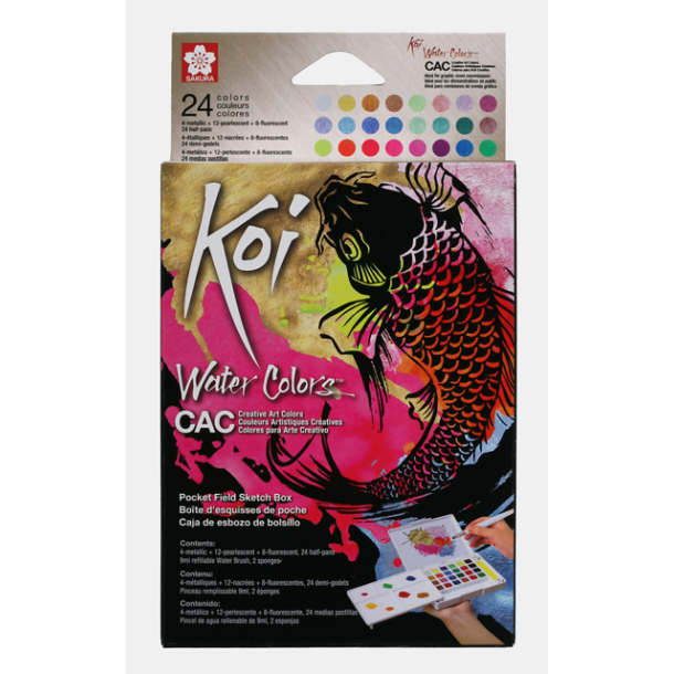 Koi Akvarelst - 24-pak Metallic